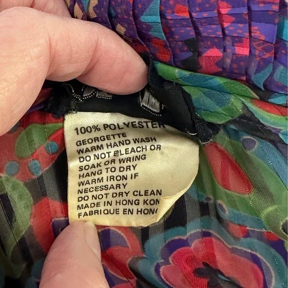 Diane Freis 2 Piece Skirt Set Womens OS Purple Floral Georgette Good Vintage - Picture 6 of 10